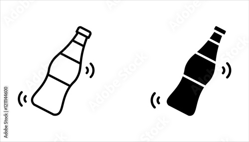 shaker icon set, shake the bottle well on white background