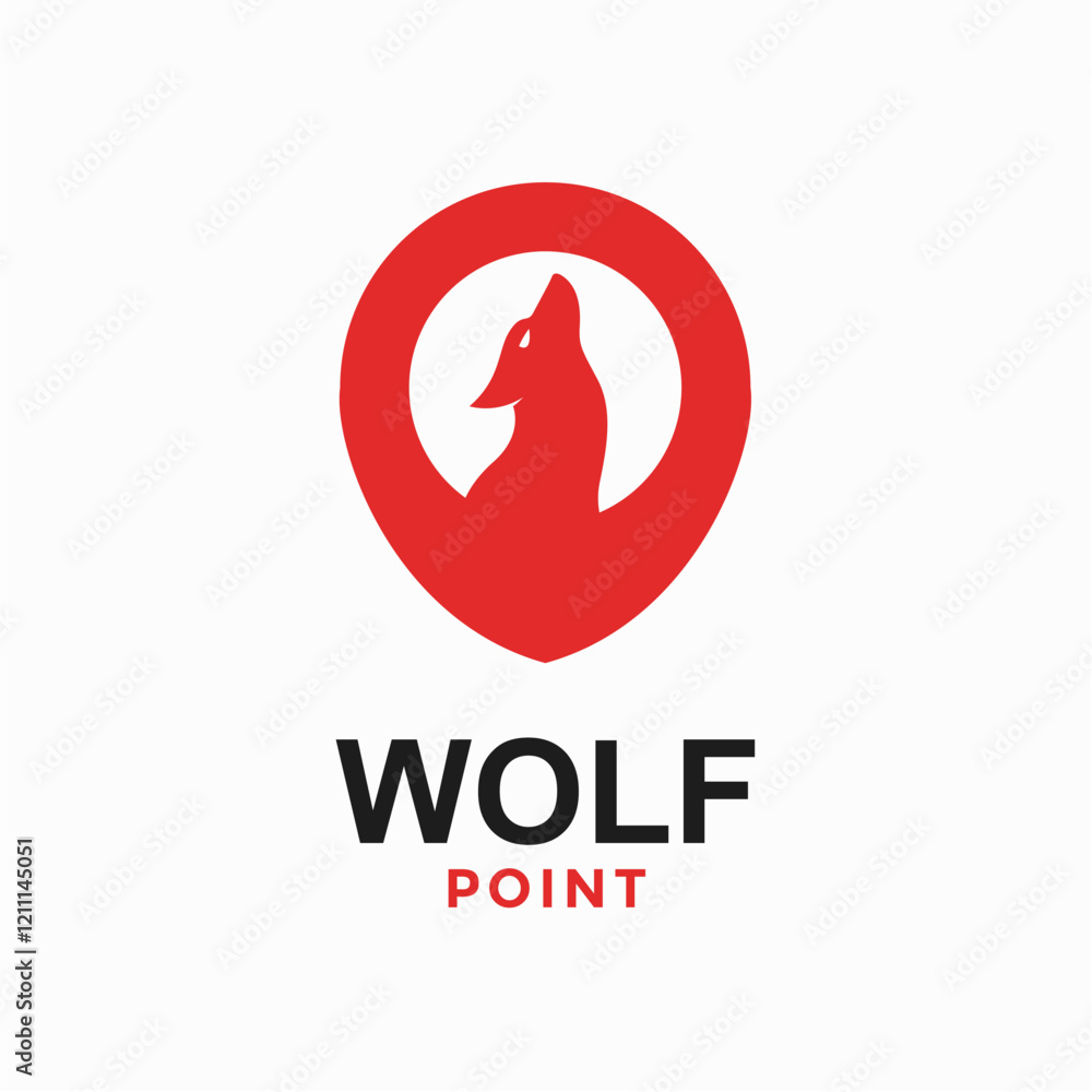 Fototapeta premium wolf point simple logo in negative space