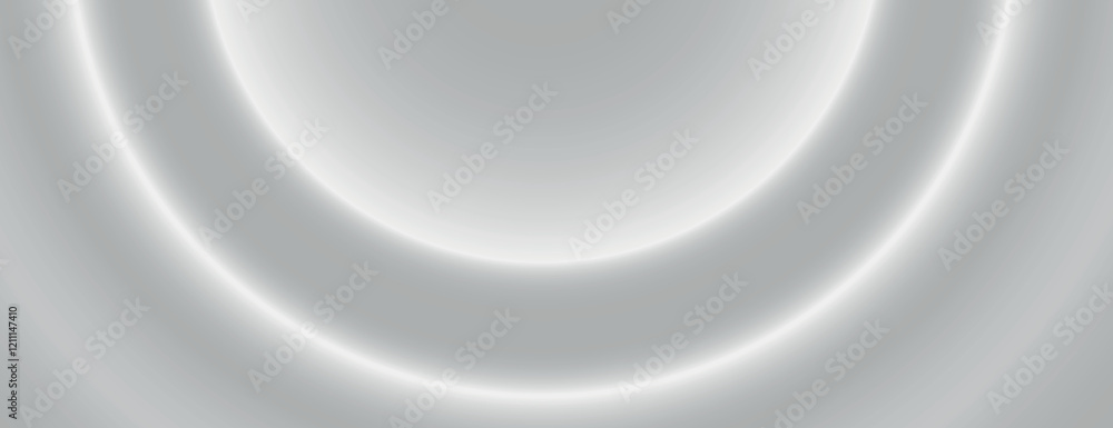 Smooth, abstract background with layered, circular patterns. The background is light gray, featuring a soft, glowing light gray texture. Gradient neon background vector. Gray background. Smooth, abstract background with layered, circular patterns. The background is light gray, featuring a soft, glowing light gray texture. Gradient neon background vector. Gray background.