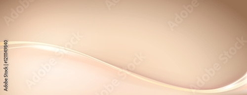 Beige background with smooth gradient, featuring soft, flowing wave lines. The background is elegant and beige, with a silky texture. Wave background vector. Beige background.