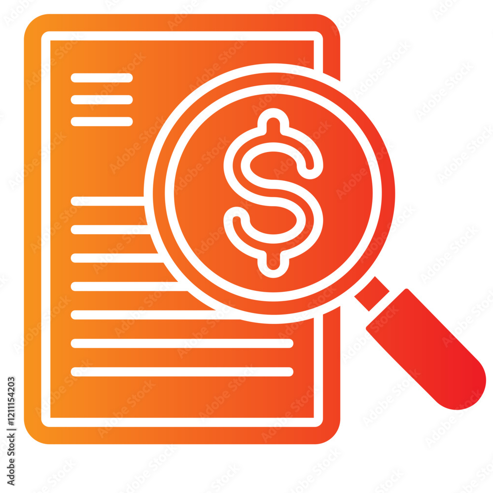 credit bureau checking vector single icon with a glyph gradient style credit bureau checking vector single icon with a glyph gradient style