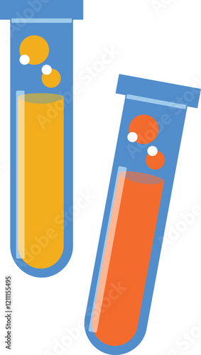 Illustration of Test Tubes with Colorful Liquids