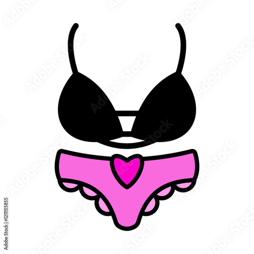 Underwear bra and panties icon vector design templates