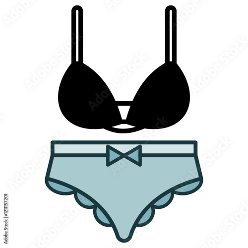 Underwear bra and panties icon vector design templates