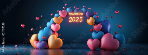 2025 Valentine s Day Heart Balloons Arch Romance photo