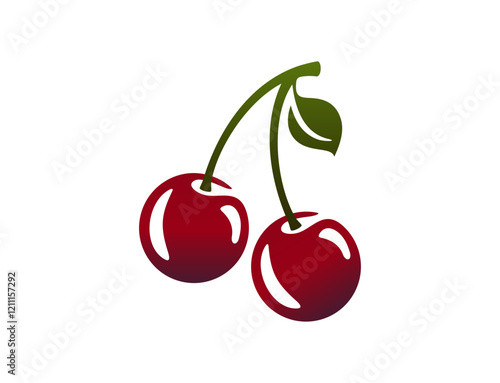 cherry logo icon isolated on white background