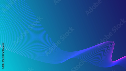 Abstract background with dark blue and sea tones. The background features smooth, flowing gradient wave. Minimal abstract wavy gradient vector background