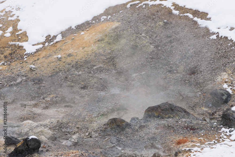 Fototapeta premium 北海道 冬の登別地獄谷