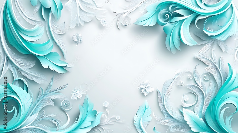 Elegant Blue and White Floral Paper Art Design Elegant Blue and White Floral Paper Art Design