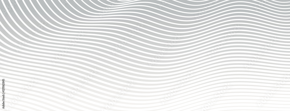 Gray wavy line background with a smooth gradient. The background features a flowing pattern with gray and white, creating a serene texture. Modern wavy line pattern background. Gray background vector. Gray wavy line background with a smooth gradient. The background features a flowing pattern with gray and white, creating a serene texture. Modern wavy line pattern background. Gray background vector.