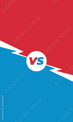 Versus. VS letters on a bright background. Vertical Concept of battle or competition. Duel between two players. Video games or fighting with competitors. Comic style design. Vector illustration