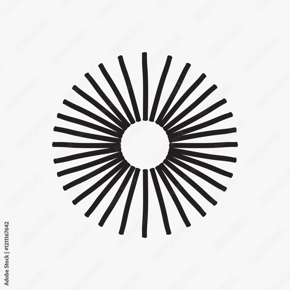 Obraz premium Abstract radial black lines design vector