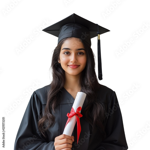 Wallpaper Mural Young Indian female graduate with diploma Torontodigital.ca