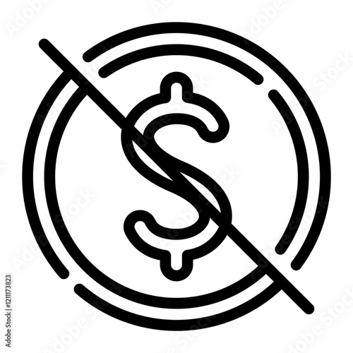 no money line icon