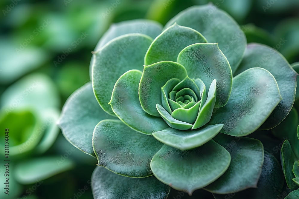 Green Succulent Plant Close Up Detailed View Green Succulent Plant Close Up Detailed View