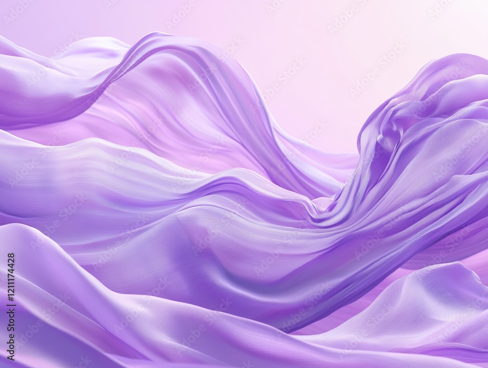 Obraz premium Abstract flowing purple fabric waves.
