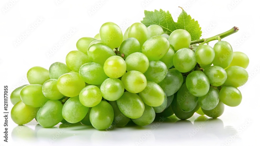 Fresh green grapes cluster with a glossy sheen, showcasing their juicy texture and vibrant color, perfect for snacking or adding to dishes. Fresh green grapes cluster with a glossy sheen, showcasing their juicy texture and vibrant color, perfect for snacking or adding to dishes.