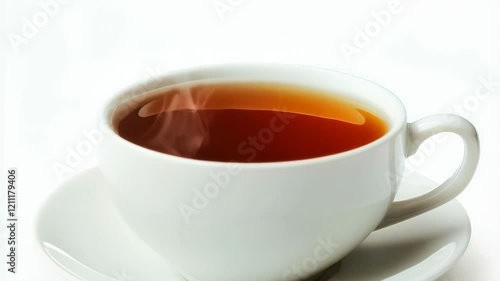 Wallpaper Mural Steaming cup of hot tea with rising vapor in minimalist white setting Torontodigital.ca