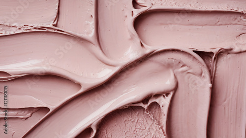 A textured, abstract representation of what appears to be a creamy or pastel-colored substance, possibly paint or a thick liquid