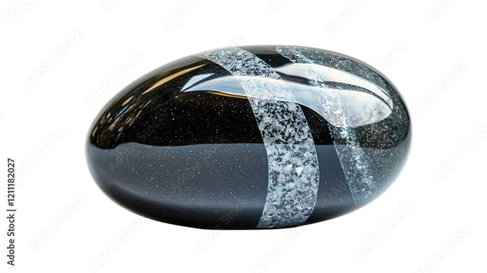 Png of Polished clear quartz crystal with unique patterned inclusions on transparent background. Png of Polished clear quartz crystal with unique patterned inclusions on transparent background.