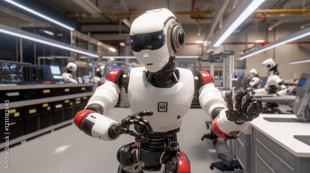 Humanoid Robot in Tech Lab Humanoid Robot in Tech Lab