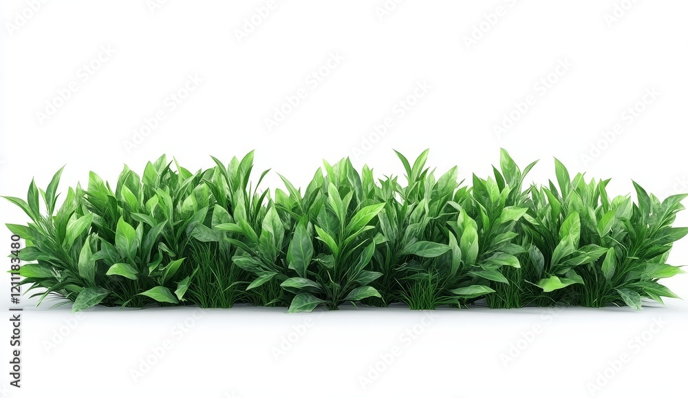 Obraz premium Lush green foliage isolated on white background.