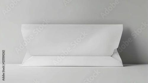 Envelope unfolding sequence in minimalist studio lighting