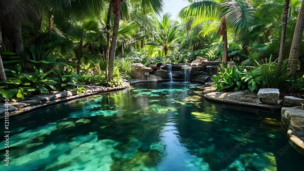 Serene Tropical Pool Paradise: A Luxurious Oasis Serene Tropical Pool Paradise: A Luxurious Oasis