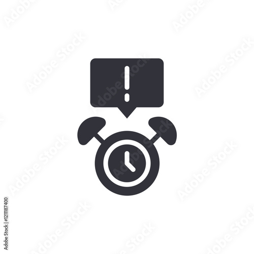 Alert vlock solid icons, minimalist vector illustration ,simple transparent graphic element .Isolated on white background photo