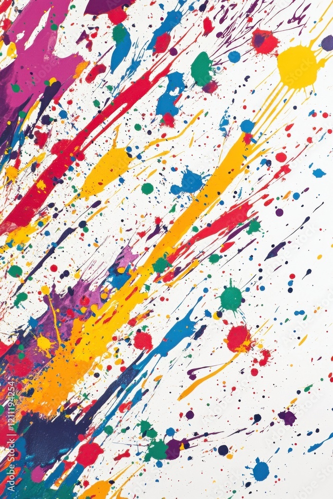 Naklejka premium Abstract Colorful Paint Splatter: A Vibrant Burst of Creativity