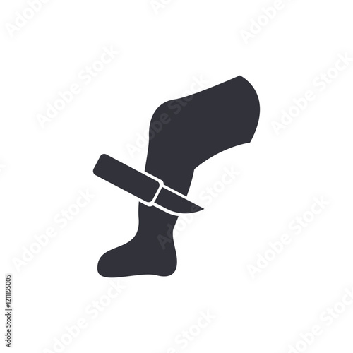 Cutting leg solid icons, minimalist vector illustration ,simple transparent graphic element .Isolated on white background