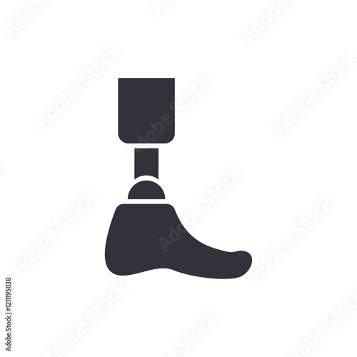 Prosthetic leg solid icons, minimalist vector illustration ,simple transparent graphic element .Isolated on white background