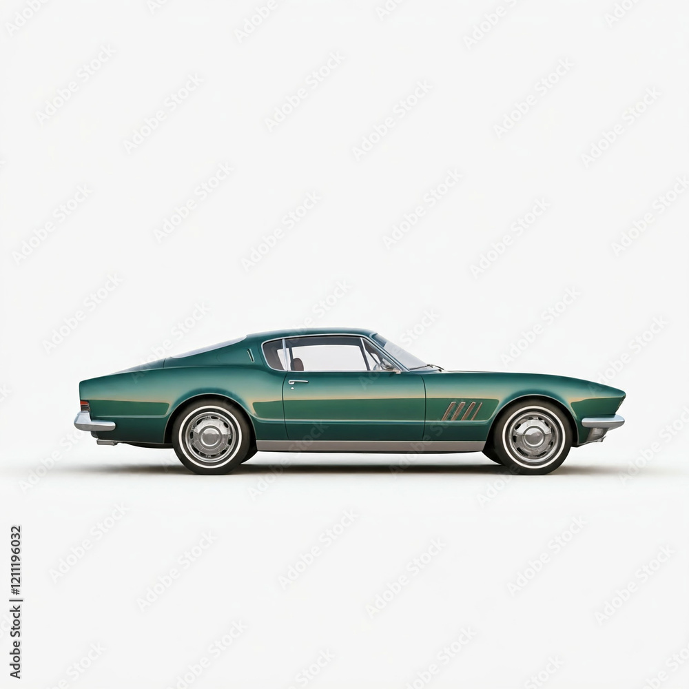 Obraz premium Vintage retro car isolated on white background