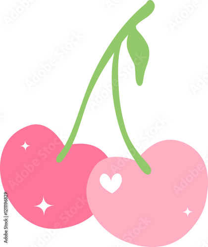 Cute Flat Design Cherry