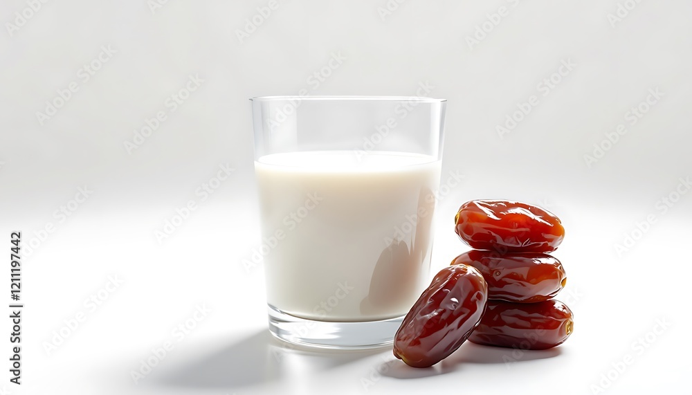 Milk and Dates: A Serene Still Life Composition Milk and Dates: A Serene Still Life Composition