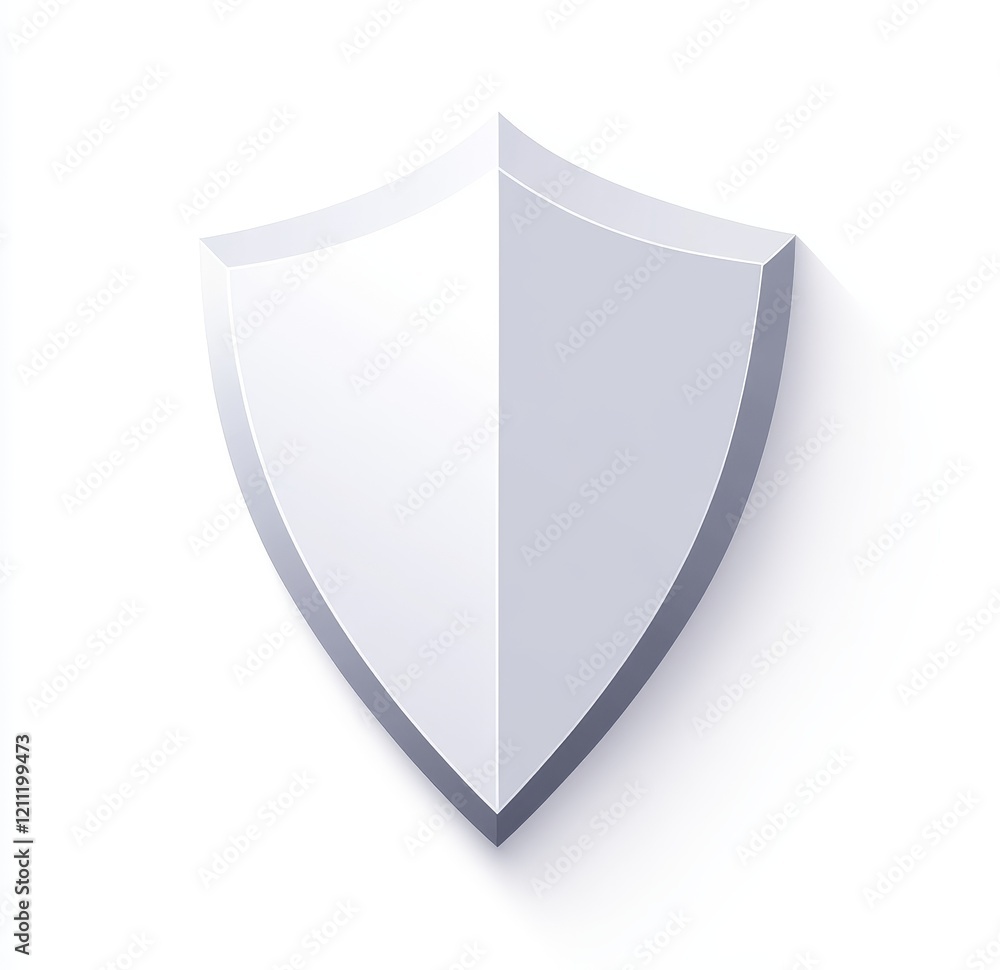 White shield icon, security symbol, protection, safety. White shield icon, security symbol, protection, safety.