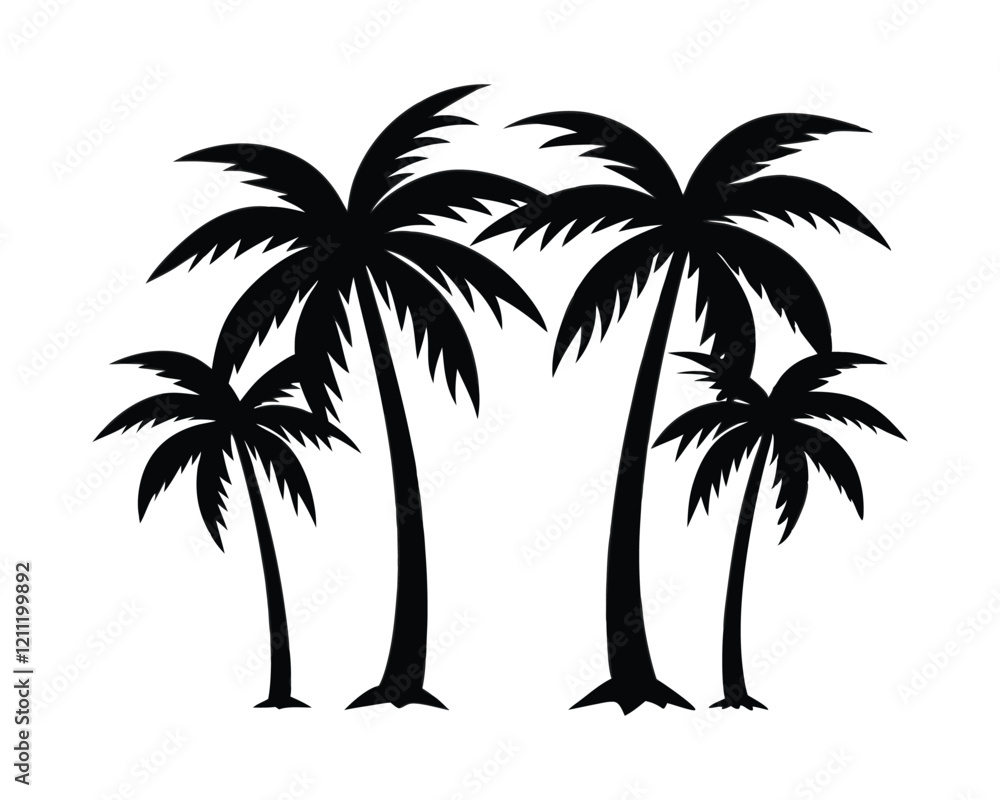 Minimalist Palm Tree Design for Beach-Themed Projects Minimalist Palm Tree Design for Beach-Themed Projects