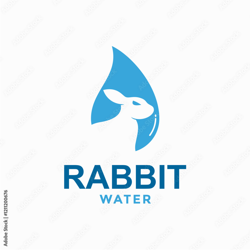 rabbit water simple logo in negative space rabbit water simple logo in negative space