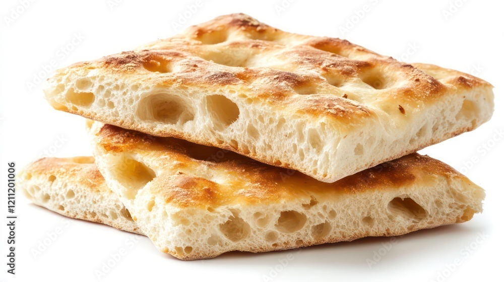 Ciabatta bread isolated on white background, full depth of field Ciabatta bread isolated on white background, full depth of field