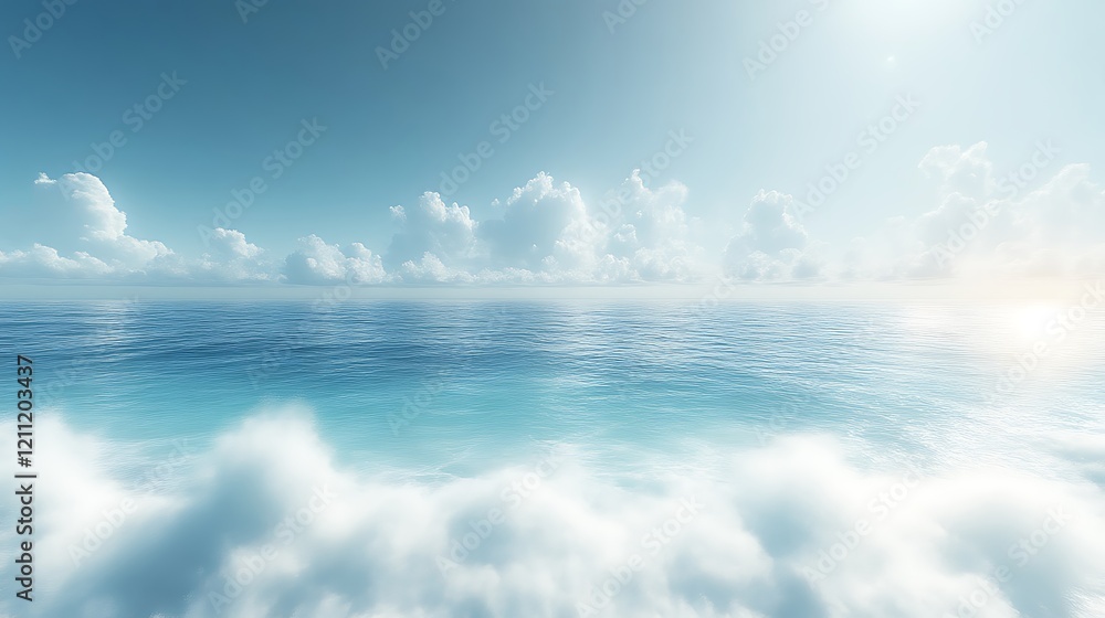 Serene Ocean View Beneath a Cloudy Sky Serene Ocean View Beneath a Cloudy Sky