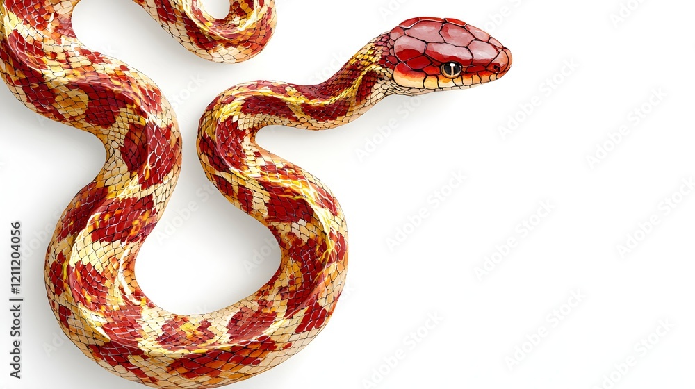 Colorful Snake on White Background Colorful Snake on White Background