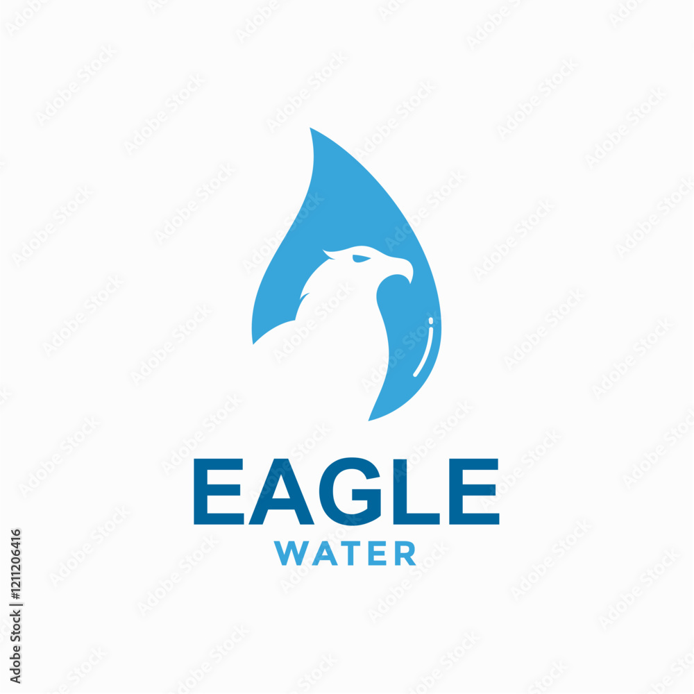 Obraz premium eagle water simple logo in negative space 