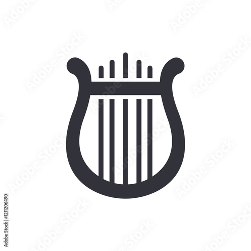 Ancient harp solid icons, minimalist vector illustration ,simple transparent graphic element .Isolated on white background