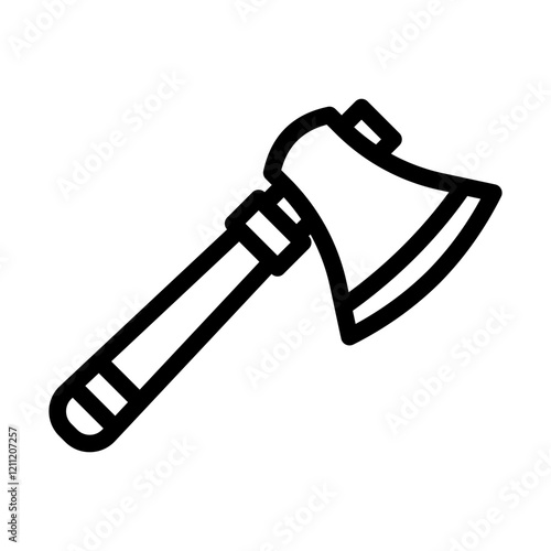 axe camping outline style