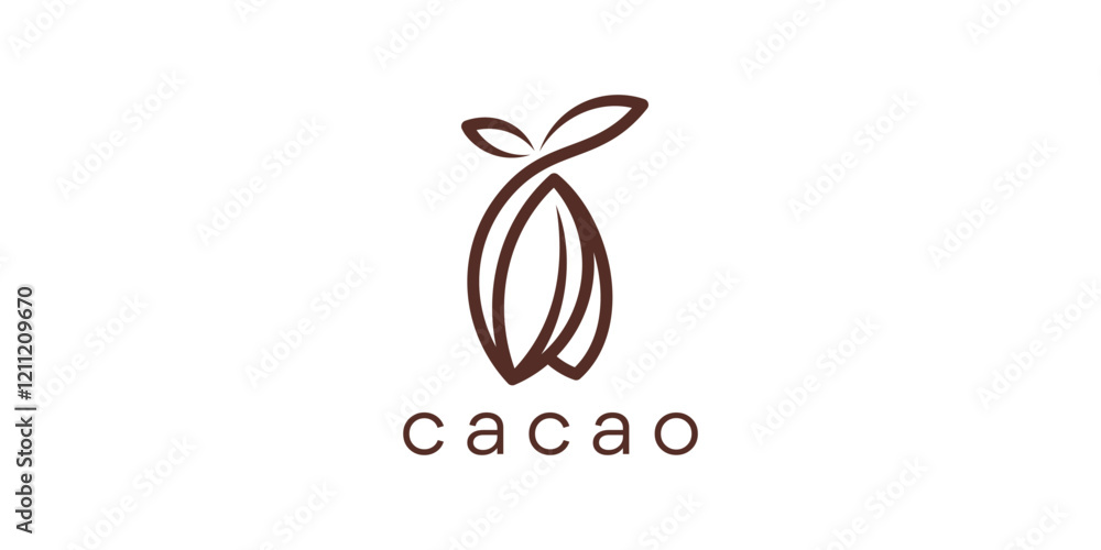 Fototapeta premium logo design simple cocoa,chocolate,organic,harvest,symbol,icon,idea,creative.