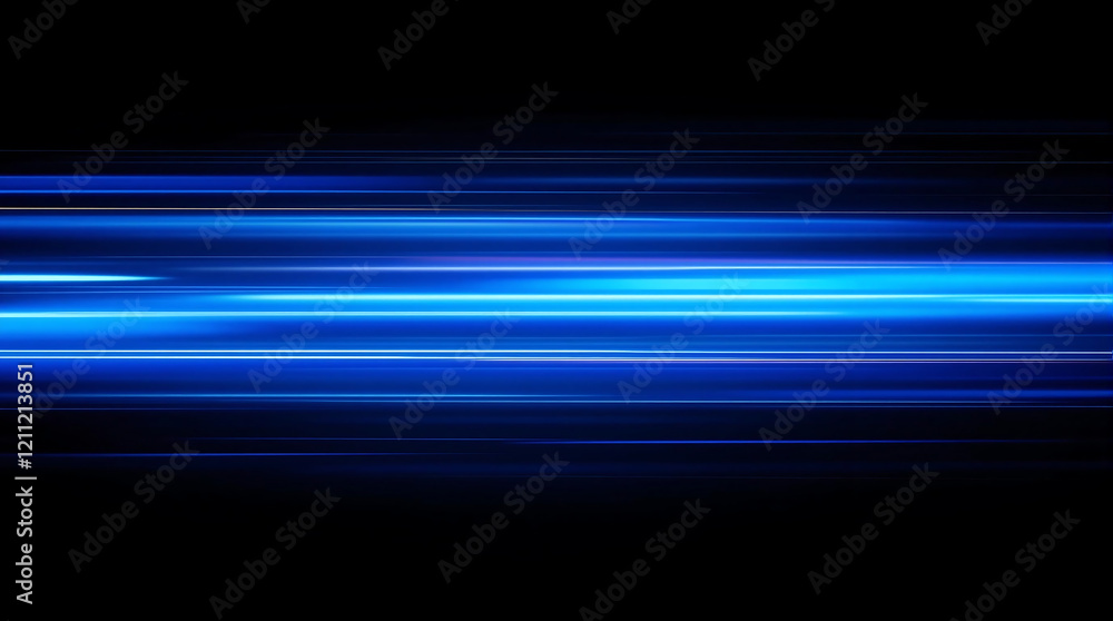 Abstract background featuring bright, horizontal blue laser beams against a black backdrop. Excellent for technology, futuristic, or high-energy designs.