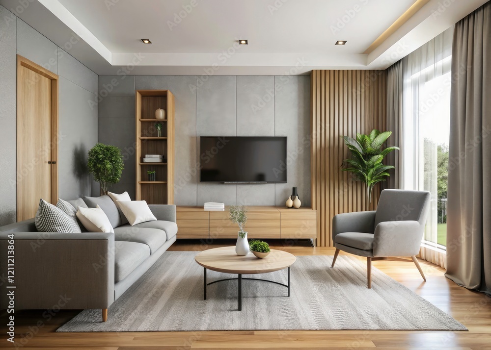 Minimalist Grey Sofa Living Room Design | Modern TV Unit Interior | Clean Lines Home Decor Minimalist Grey Sofa Living Room Design | Modern TV Unit Interior | Clean Lines Home Decor
