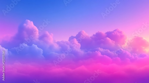 Dreamlike purple and pink cloudscape at sunset