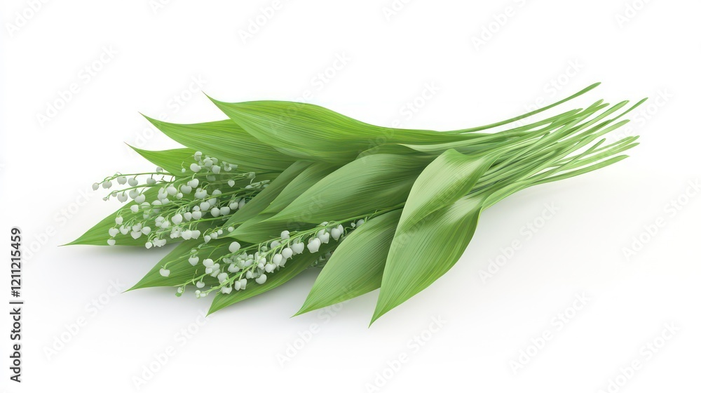 Lily of the valley isolated on white background, full depth of field Lily of the valley isolated on white background, full depth of field
