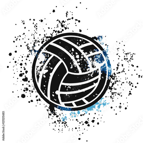 Volleyball grunge background vector illustration (2)